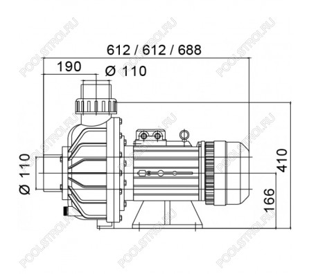 Насос BTP-5500B без префильтра 79-106м³/час(14-10м). 3ф/380В. 6.42/5.5 кВт