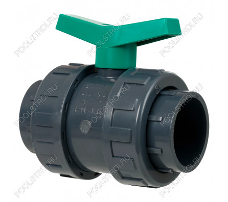 Кран ПВХ шаровый D50 Acon