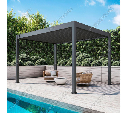 Пергола Aquaviva Модерн (отдельностоящая, ламели с электропр., 3х3м, белый)